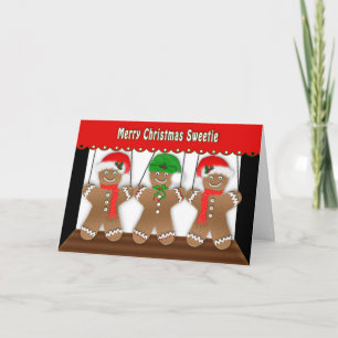 CHRISTMAS - GINGERBREAD MEN PUPPETS - DANCING HOLIDAY CARD