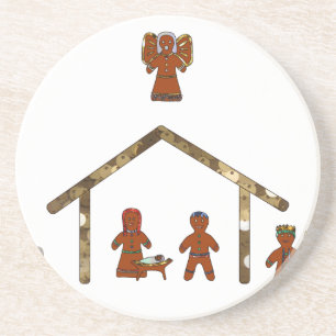 christmas gingerbread nativity coaster