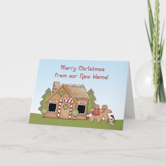 Christmas Gingerbread New Home Greeting Card (Front)