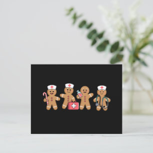 Christmas Gingerbread Nurse Team Crew Gifts Holiday Postcard