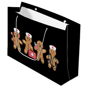 Christmas Gingerbread Nurse Team Crew Gifts Large Gift Bag