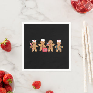 Christmas Gingerbread Nurse Team Crew Gifts Napkin
