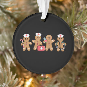 Christmas Gingerbread Nurse Team Crew Gifts Ornament