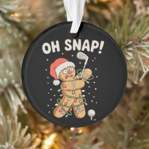 Christmas Gingerbread Oh Snap Cookie Golf Golfer Ornament