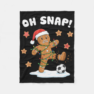 Christmas Gingerbread Oh Snap Cookie Xmas Holiday Fleece Blanket