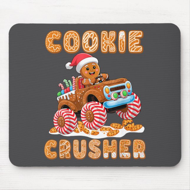 Christmas Gingerbread Pajamas Cookie Crusher Monst Mouse Mat (Front)