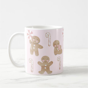 Christmas Gingerbread Pink  Coffee Mug
