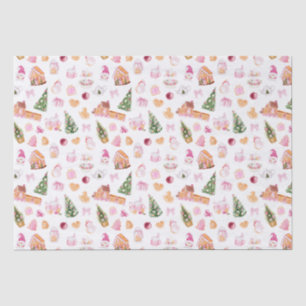Christmas Gingerbread Pink Tissue Paper