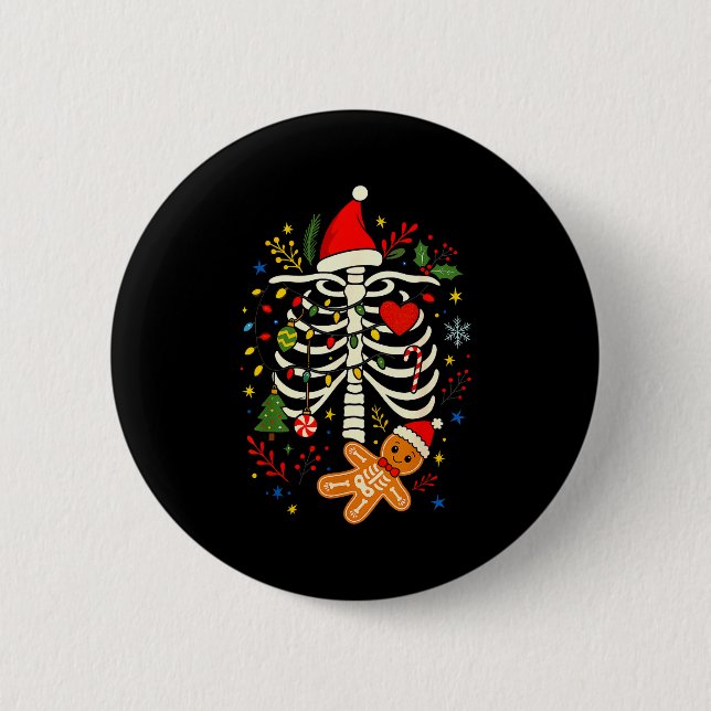 Christmas Gingerbread Pregnancy Announcement Mummy 6 Cm Round Badge (Front)