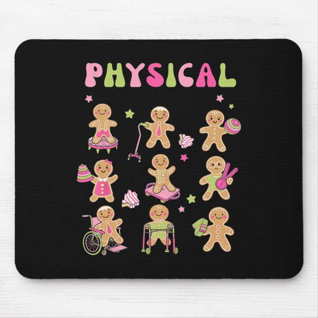 Christmas Gingerbread PT Physical Therapy Assistan Mouse Mat (Front)