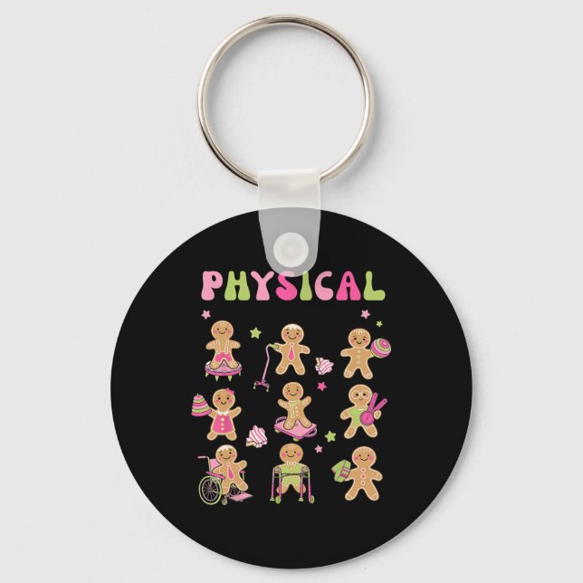 Christmas Gingerbread Pt Physical Therapy Istant X Key Ring (Front)