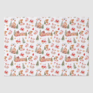Christmas Gingerbread Red Tissue Paper