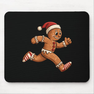 Christmas Gingerbread Running Funny Runners Pajama Mouse Mat