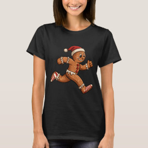 Christmas Gingerbread Running Funny Runners Pajama T-Shirt