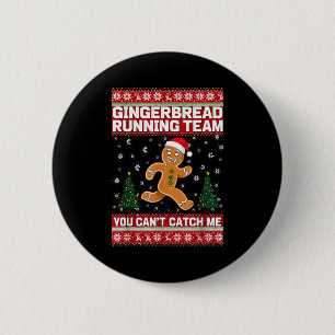 Christmas Gingerbread Running Team Funny Xmas Tee 6 Cm Round Badge