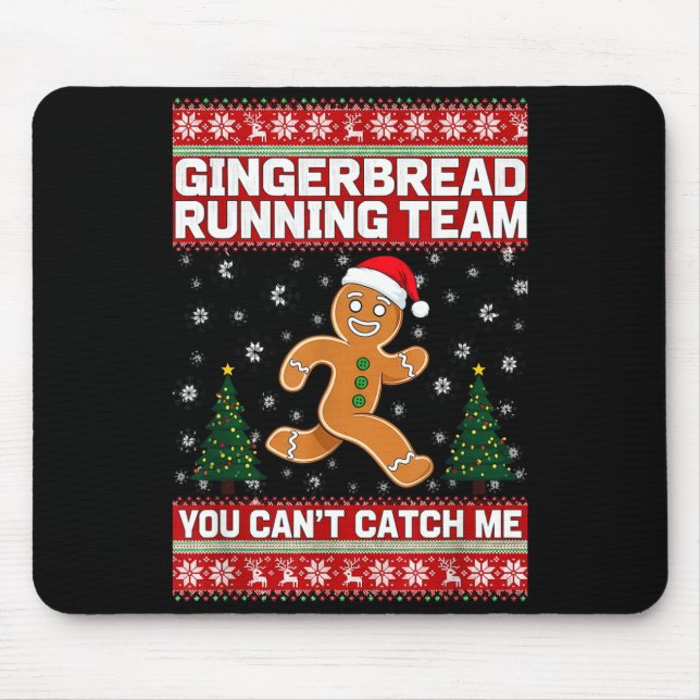 Christmas Gingerbread Running Team Funny Xmas Tee  Mouse Mat (Front)