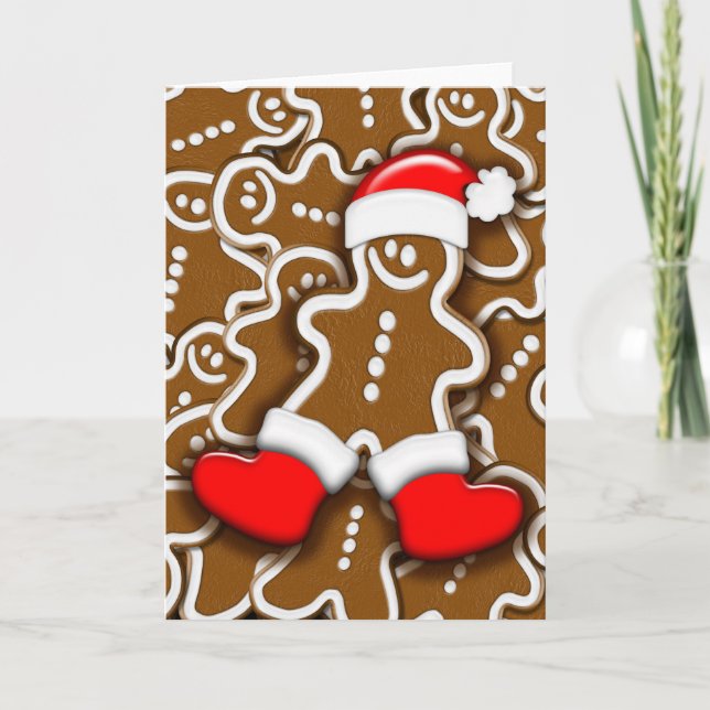 Christmas Gingerbread Santa Claus Card (Front)
