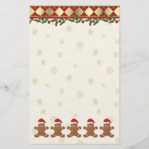 Christmas Gingerbread santa cookies Stationery