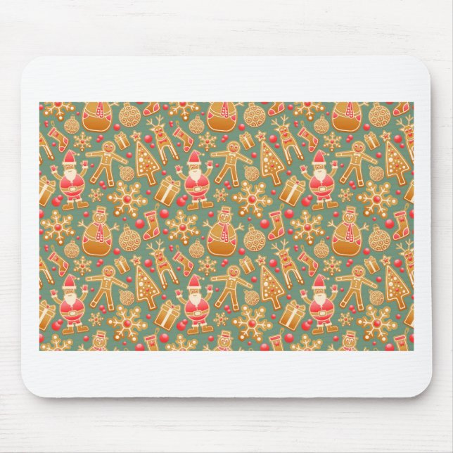 christmas gingerbread santa mouse mat (Front)