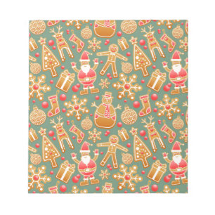 christmas gingerbread santa notepad