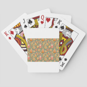 christmas gingerbread santa playing cards