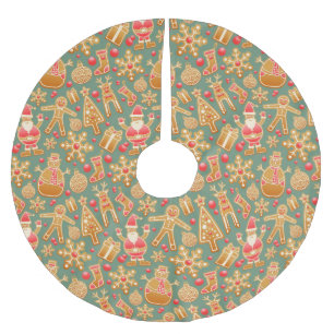 christmas gingerbread santa xmas tree skirt