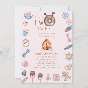 Christmas Gingerbread   Second Birthday Invitation