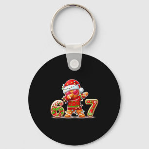 Christmas Gingerbread Six Seven 67 Ice Cream Drip  Key Ring