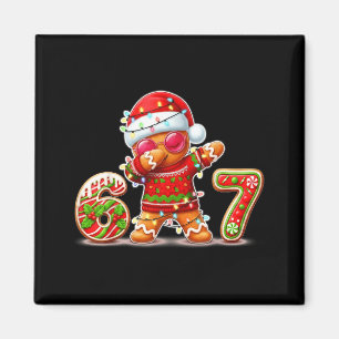 Christmas Gingerbread Six Seven 67 Ice Cream Drip  Magnet