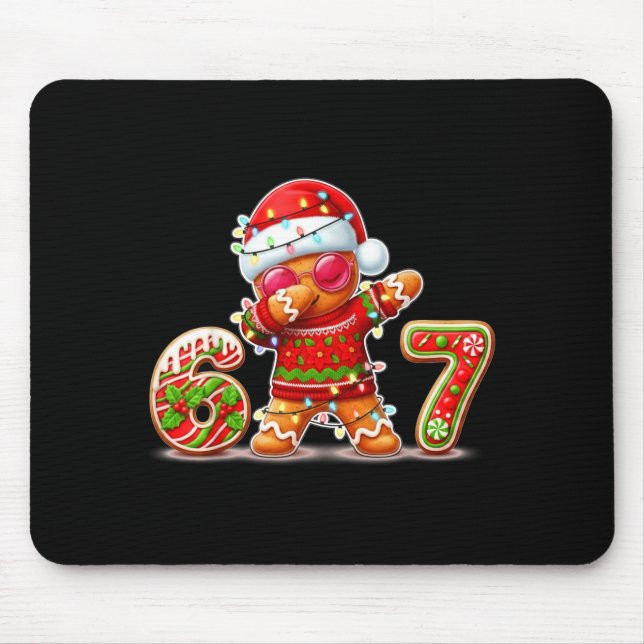 Christmas Gingerbread Six Seven 67 Ice Cream Drip  Mouse Mat (Front)