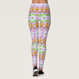 Christmas Gingerbread & Snowflake Pattern Leggings