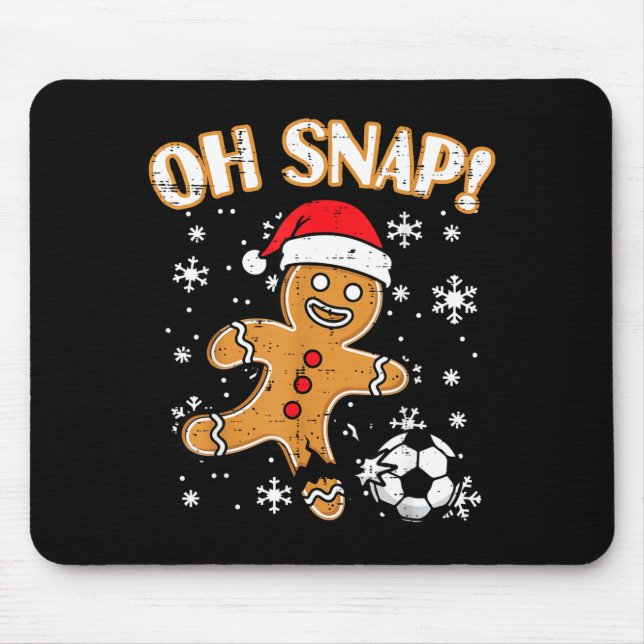 Christmas Gingerbread Soccer Oh Snap Funny Xmas Bo Mouse Mat (Front)