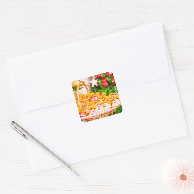Christmas gingerbread square sticker (Envelope)
