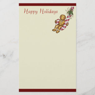 Christmas Gingerbread Stationery Note Paper