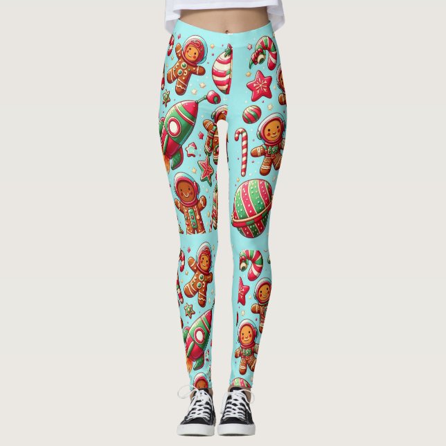 Christmas gingerbread suttle  leggings (Front)