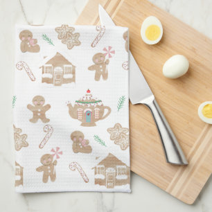 Christmas Gingerbread Teal towel