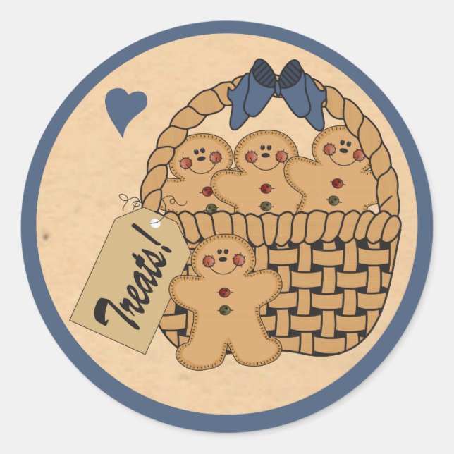 Christmas Gingerbread Treat Basket Seals (Front)