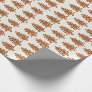 Christmas Gingerbread Trees Modern Wrapping Paper