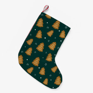 Christmas Gingerbread Trees Small Christmas Stocking