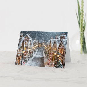 Christmas Gingerbread Village Card