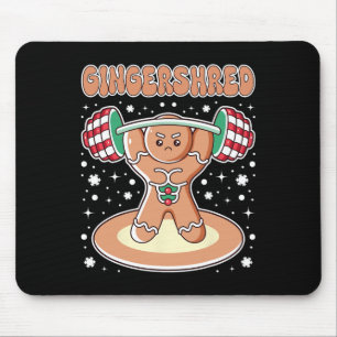 Christmas Gingershred Funny Gingerbread Man Gym Bo Mouse Mat