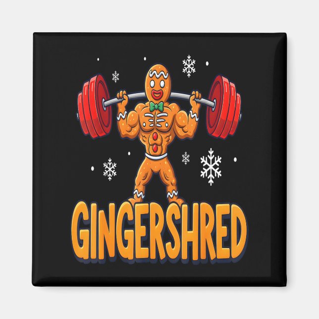 Christmas Gingershred Gym Bodybuilding Funny Ginge Magnet (Front)