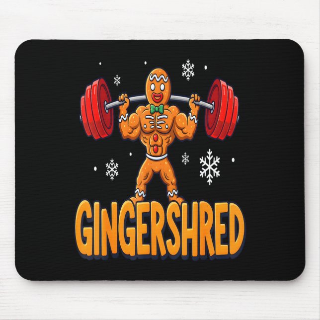 Christmas Gingershred Gym Bodybuilding Funny Ginge Mouse Mat (Front)