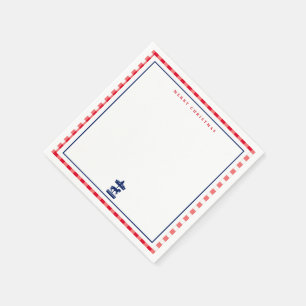 Christmas Gingham chic note card Napkin