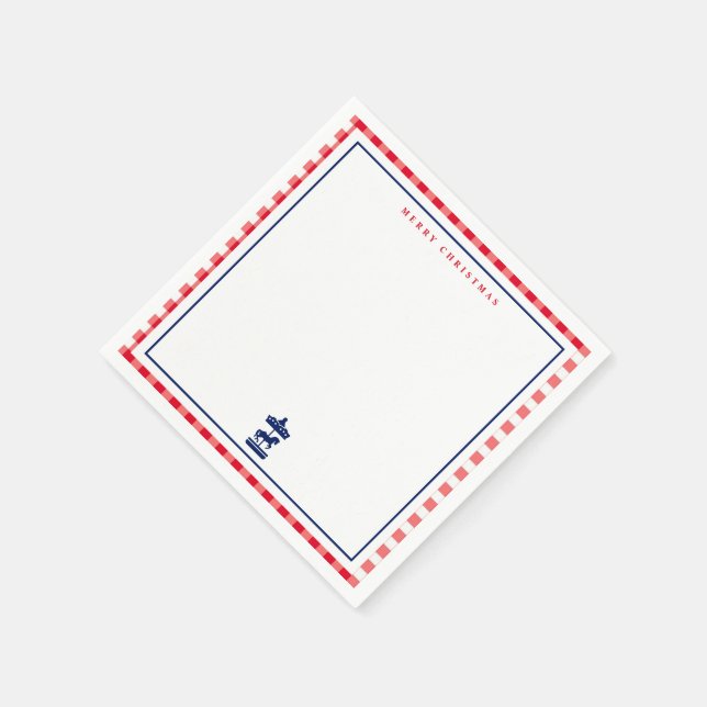 Christmas Gingham chic note card Napkin (Corner)