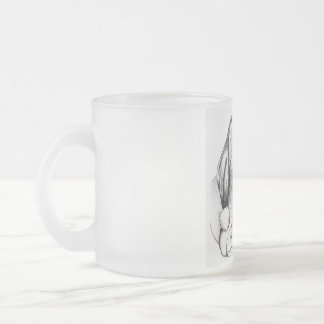 Christmas Giraffe and Santa Claus Frosted Glass Coffee Mug