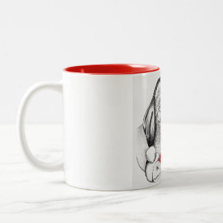 Christmas Giraffe and Santa Claus Two-Tone Coffee Mug