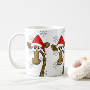 Christmas giraffe coffee mug