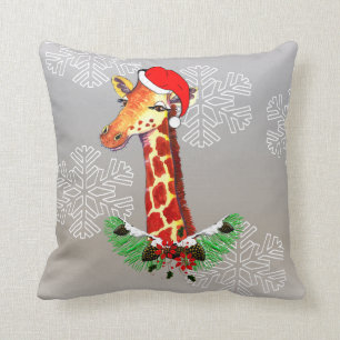 Christmas Giraffe Cushion