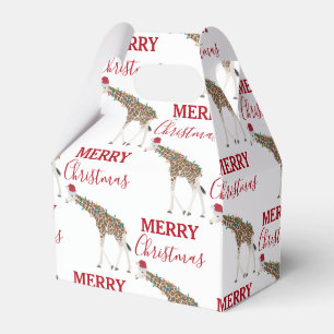 Christmas Giraffe Funny Animal with Santa Hat  Favour Box